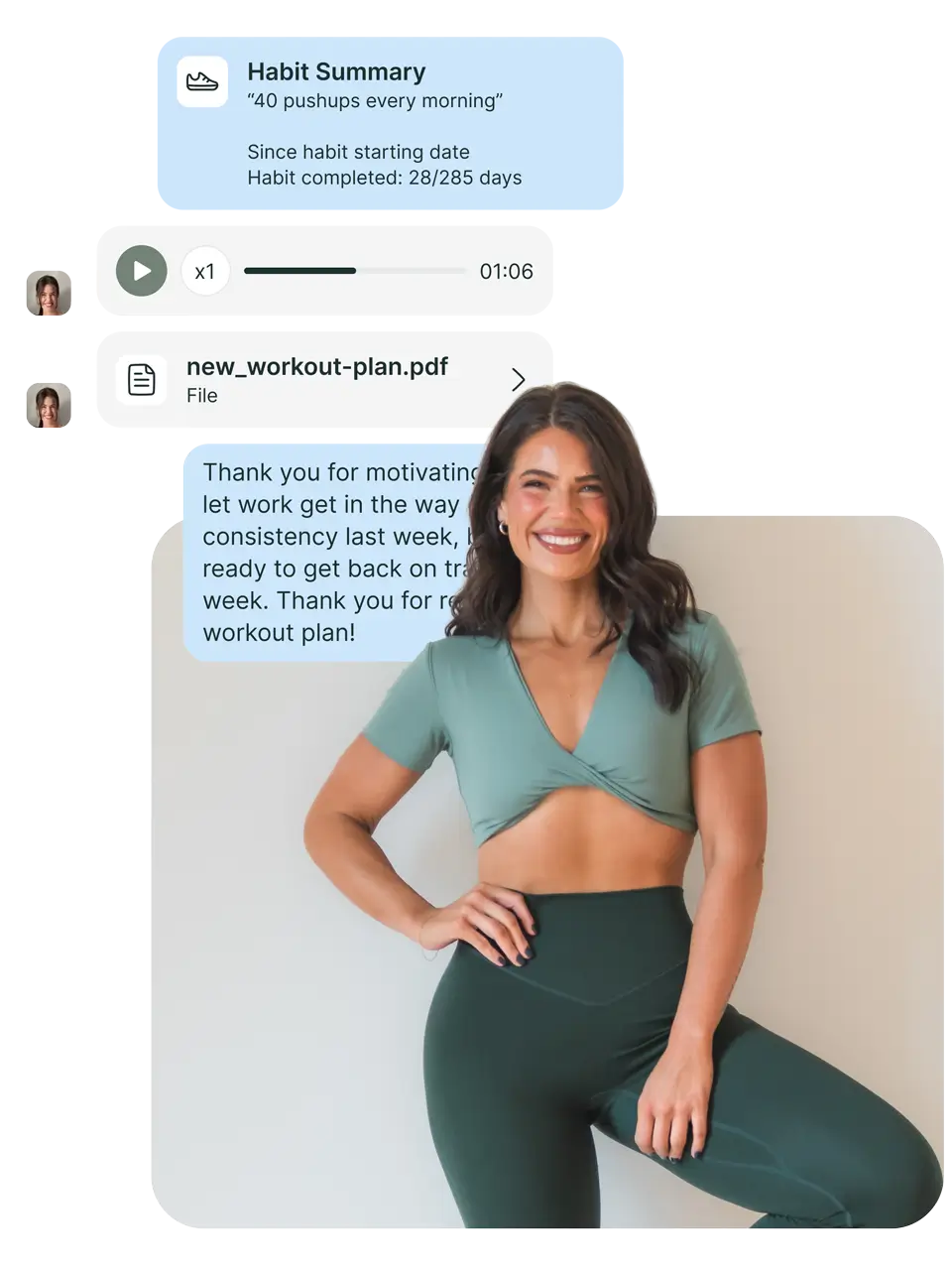 Fitness app chat feature